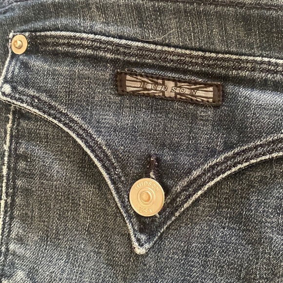 Hudson from Neiman’s Blue BethBaby Boot blue jeans w/ great fringe& back pockets - Picture 12 of 16